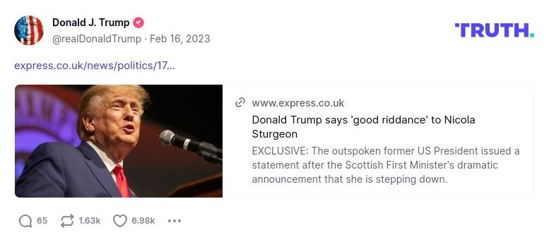 Post image from Donald Trump