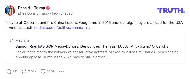 Post preview from Donald Trump