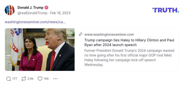 Post image from Donald Trump