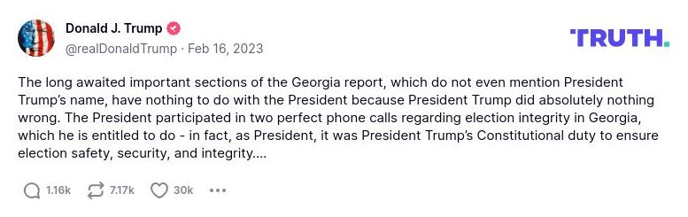 Post image from Donald Trump