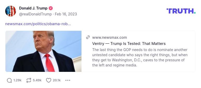 Post image from Donald Trump