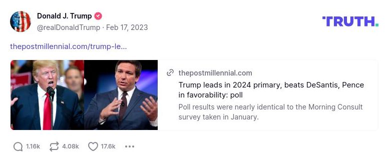 Post image from Donald Trump