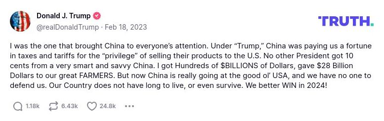 Post preview from Donald Trump