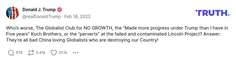 Post preview from Donald Trump