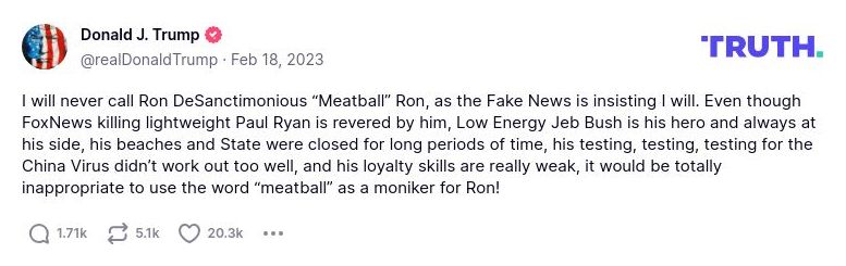 Post preview from Donald Trump