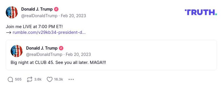 Post image from Donald Trump