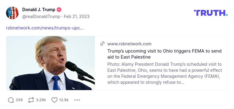 Post image from Donald Trump