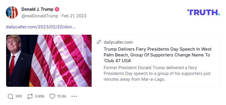 Post image from Donald Trump