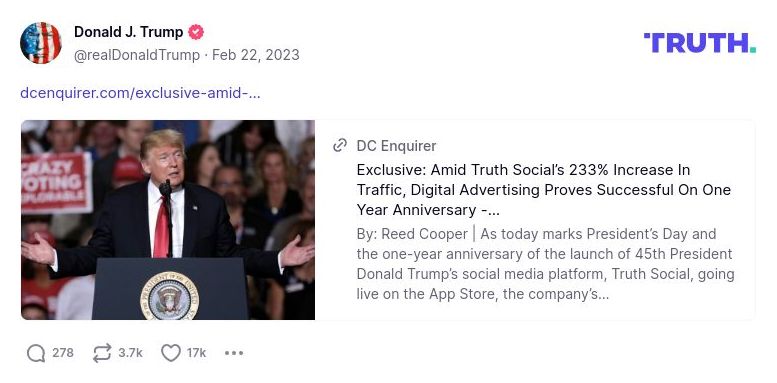 Post image from Donald Trump