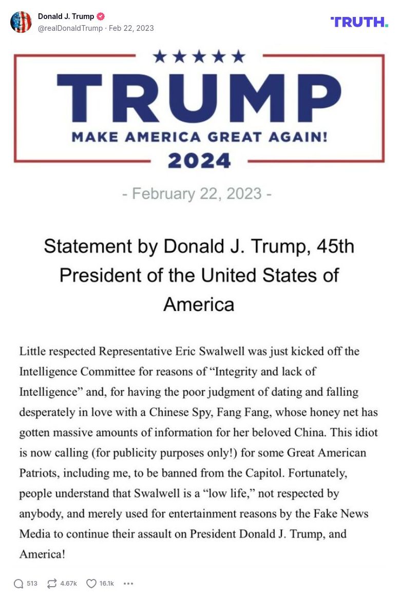 Post image from Donald Trump