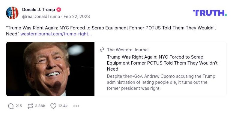 Post image from Donald Trump