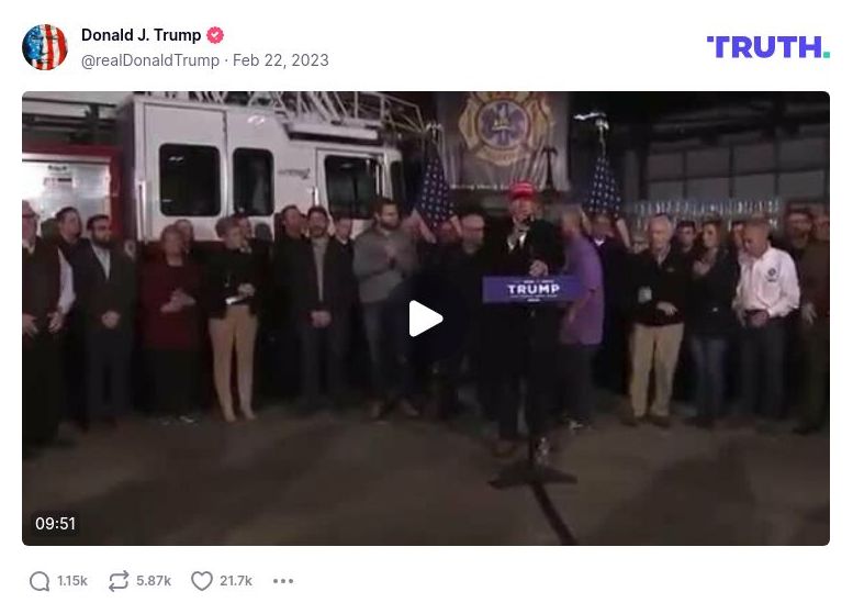 Post image from Donald Trump