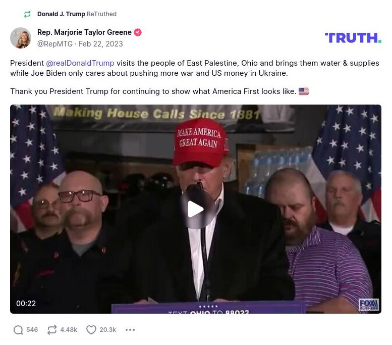 Post preview from Donald Trump