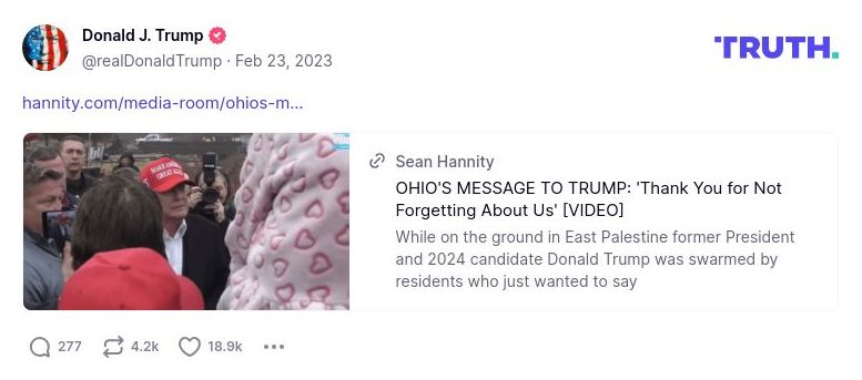 Post image from Donald Trump