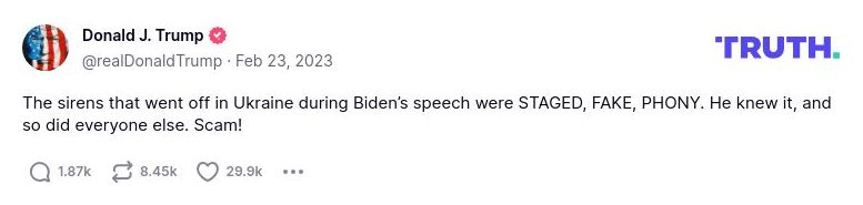 Post preview from Donald Trump