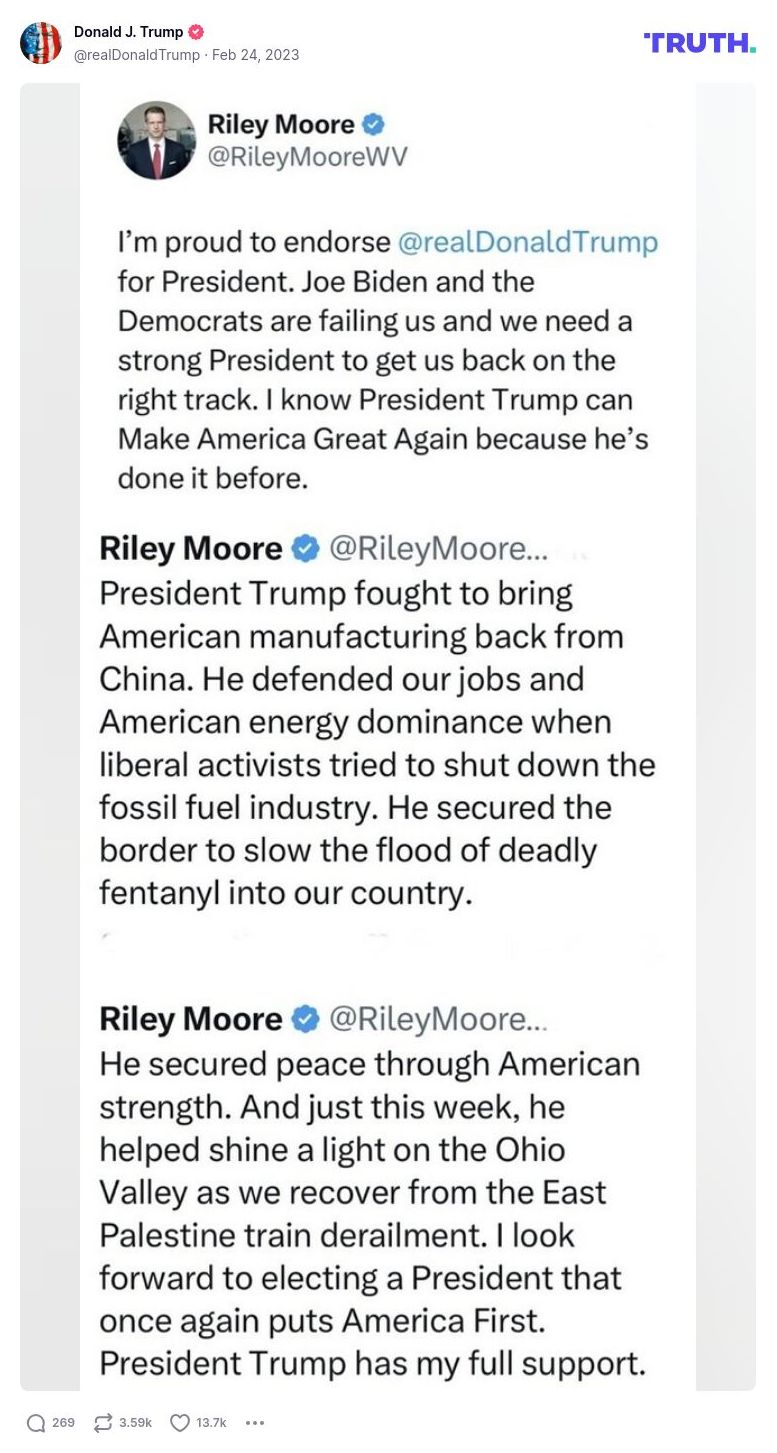 Post image from Donald Trump