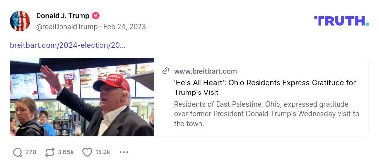 Post image from Donald Trump