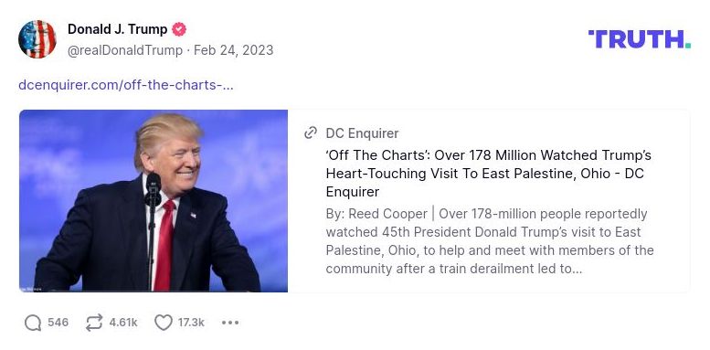 Post image from Donald Trump