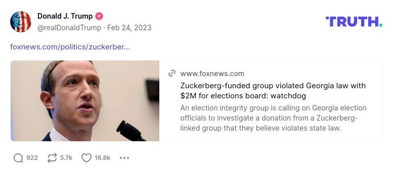 Post image from Donald Trump