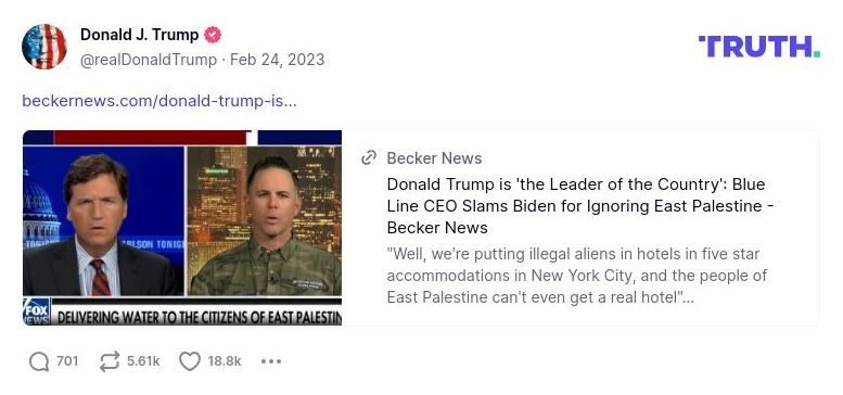 Post image from Donald Trump