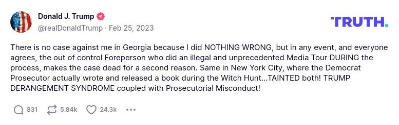 Post image from Donald Trump