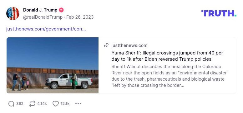 Post image from Donald Trump