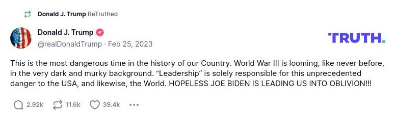 Post image from Donald Trump