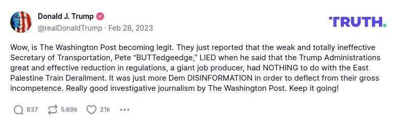 Post image from Donald Trump