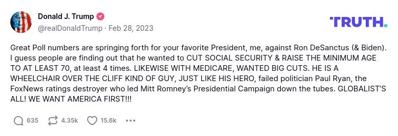 Post image from Donald Trump