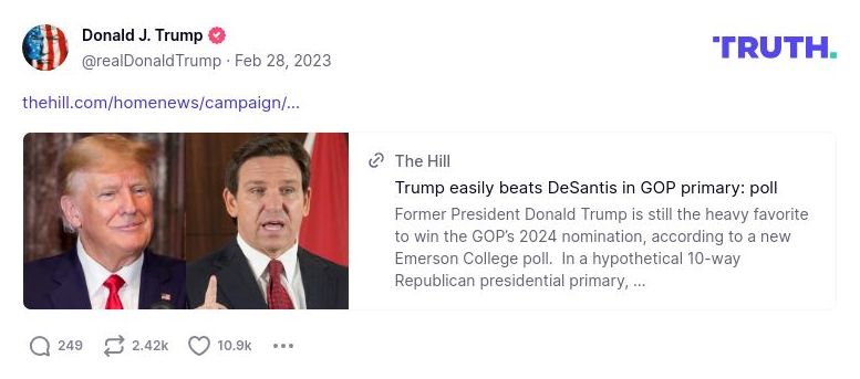 Post image from Donald Trump