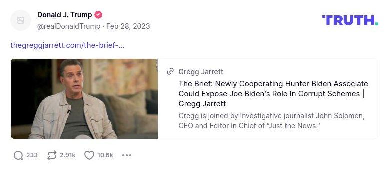 Post image from Donald Trump