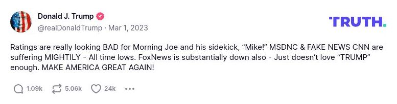 Post preview from Donald Trump