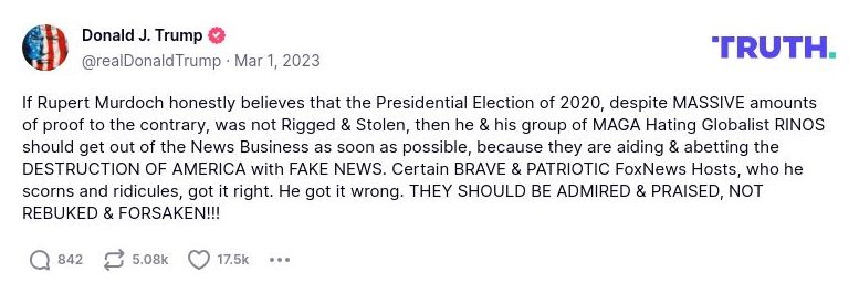 Post image from Donald Trump