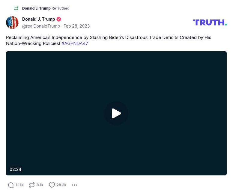 Post image from Donald Trump