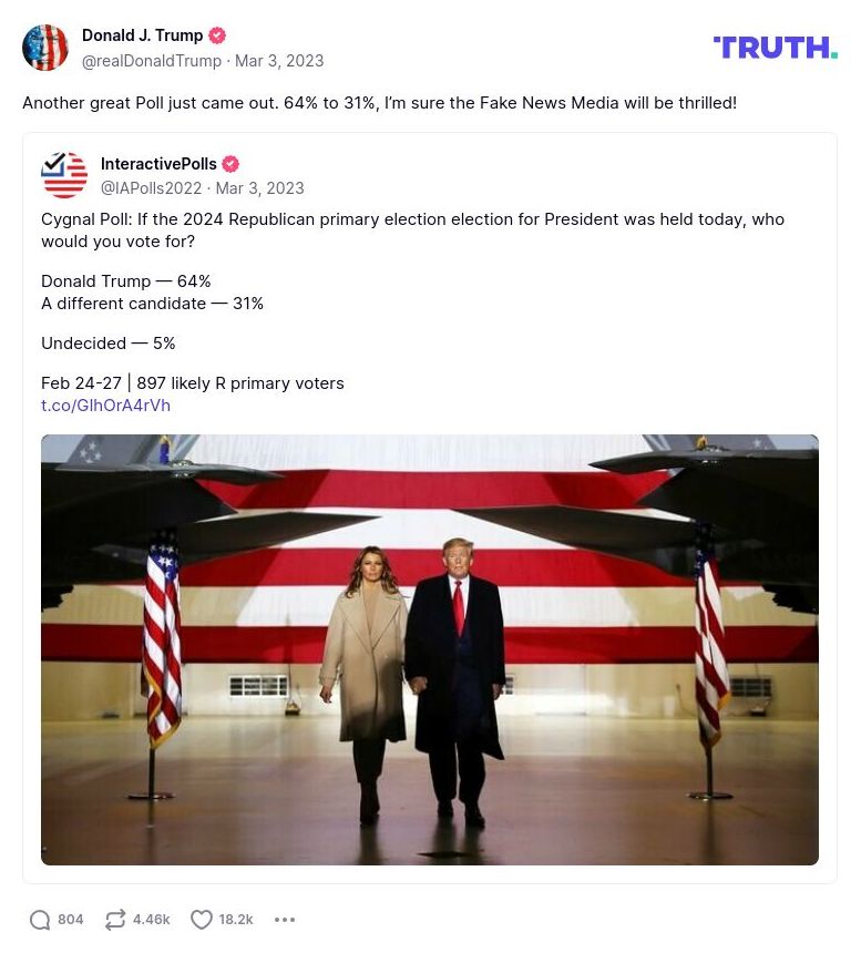 Post image from Donald Trump