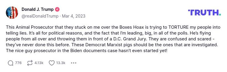 Post image from Donald Trump