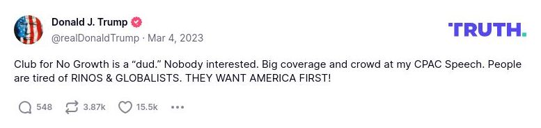 Post image from Donald Trump