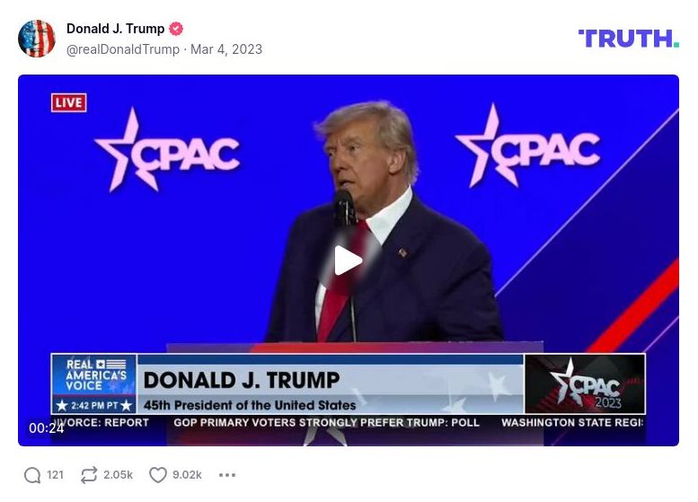 Post image from Donald Trump