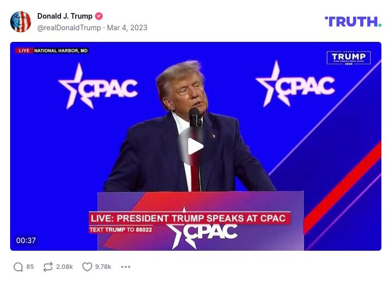 Post image from Donald Trump