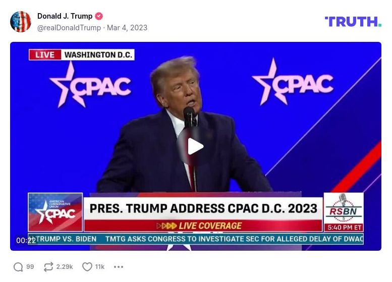 Post image from Donald Trump