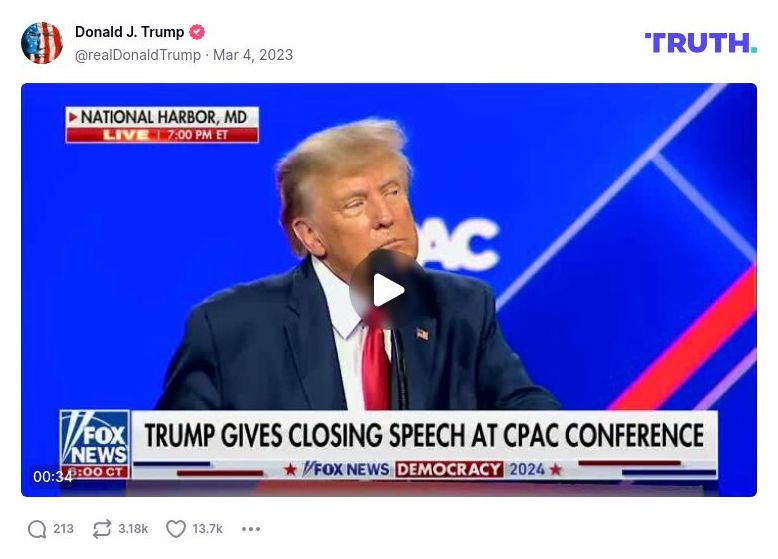 Post image from Donald Trump