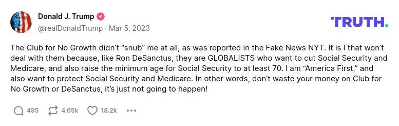 Post image from Donald Trump