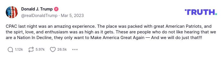 Post image from Donald Trump