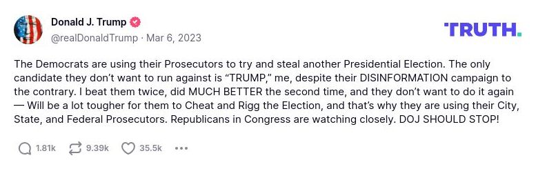 Post image from Donald Trump