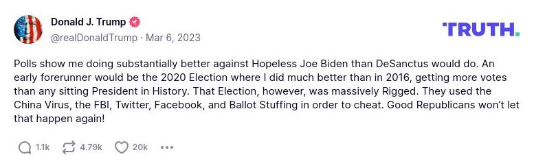 Post preview from Donald Trump