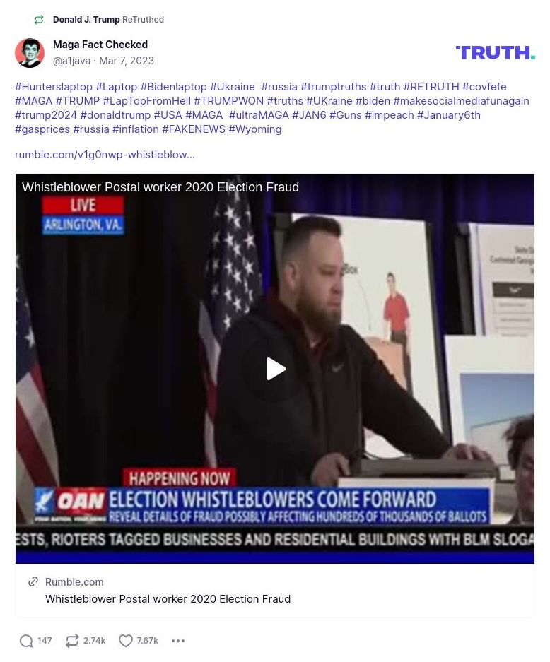 Post preview from Donald Trump