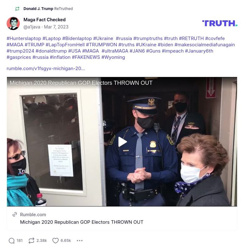 Post preview from Donald Trump