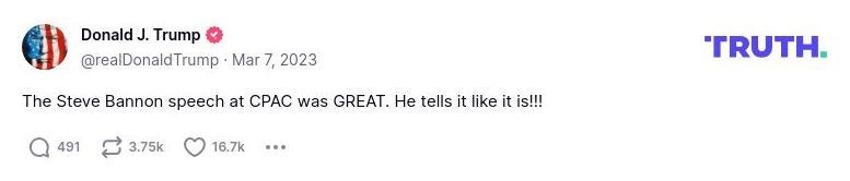 Post image from Donald Trump