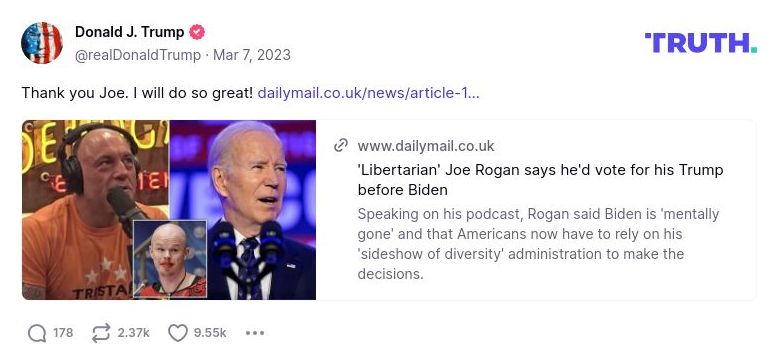 Post image from Donald Trump