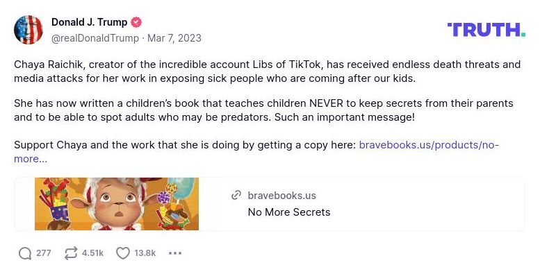 Post image from Donald Trump